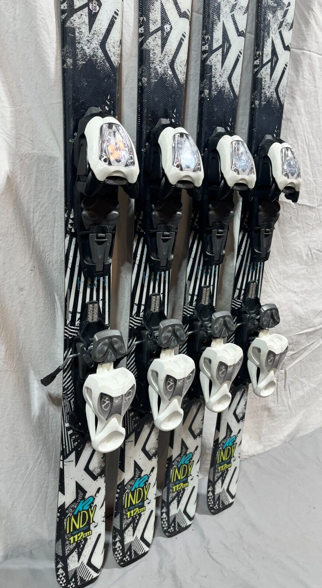 K2 Indy 112cm 96-70-86 Kids Rocker Skis Marker 4.5 Adjustable