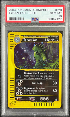 2003 Pokemon Tyranitar #H28 Holo Aquapolis PSA 10 GEM MINT | eBay