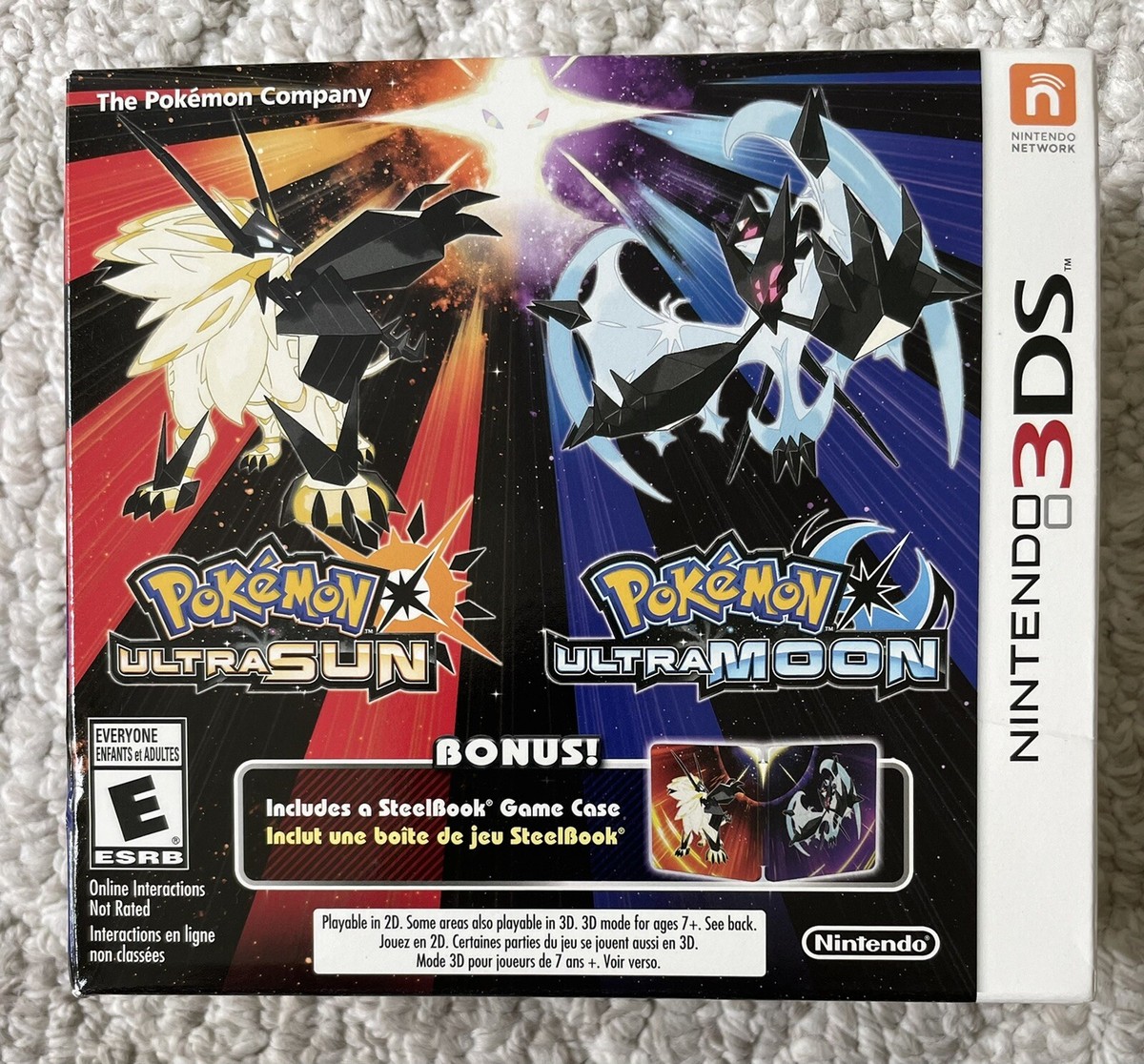 POKEMON ULTRA SUN & ULTRA MOON w/ Steelbook Nintendo 3DS. NEW
