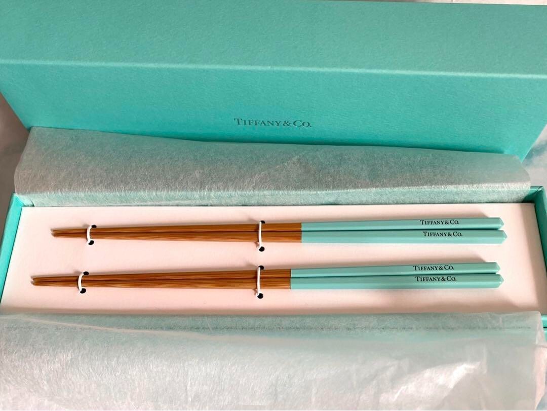 TIFFANY&Co. Tiffany Couple Chopsticks Boxed 2 Pairs of Chopsticks