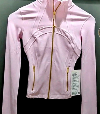 LAST ONE LULULEMON Define Cropped Jacket Nulu Pink Organza Gold