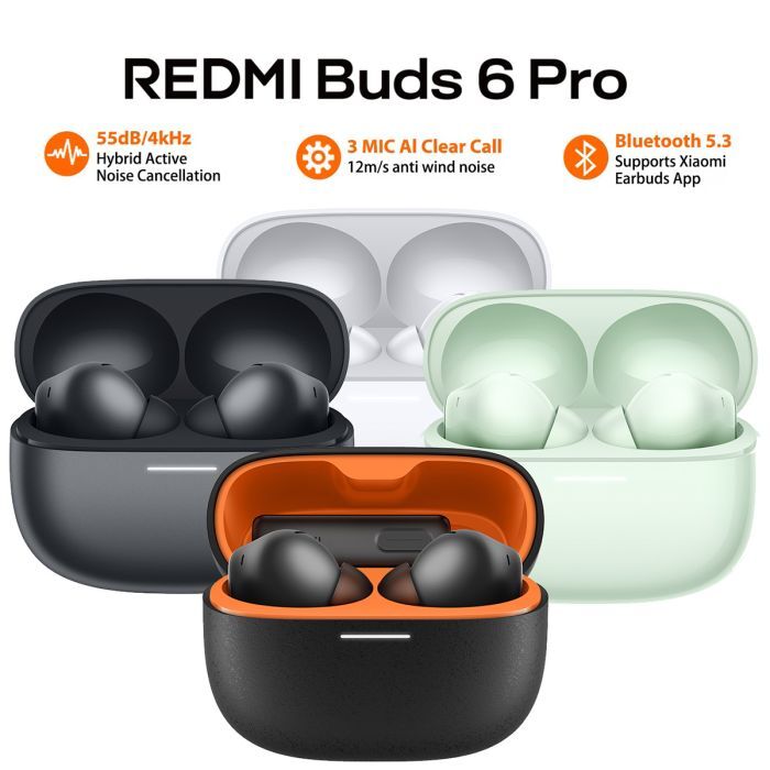 Xiaomi Redmi Buds 6 Pro TWS Earbuds Bluetooth 5.3 Earphone Noise
