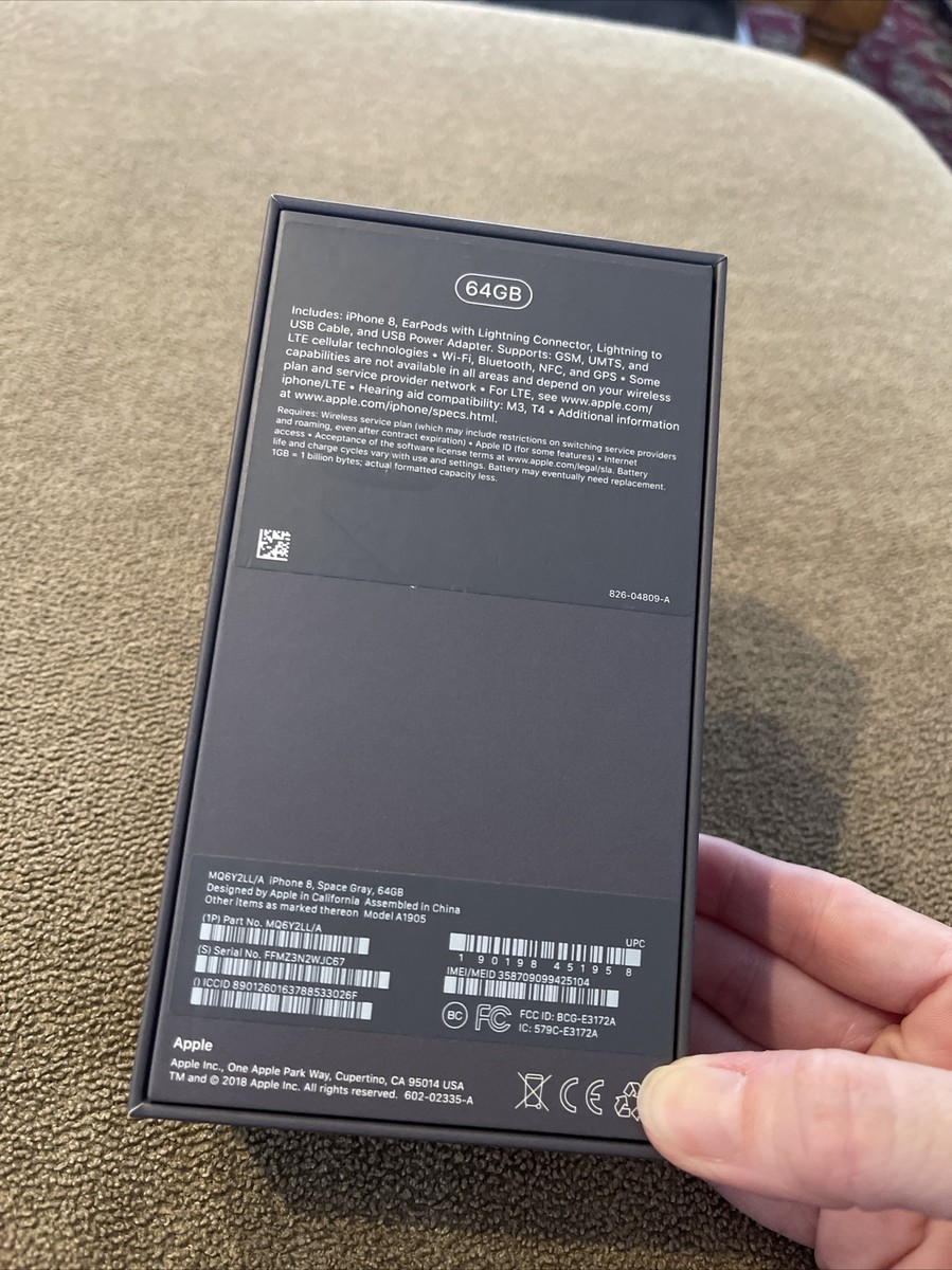 RETAIL BOX Apple iPhone 8 - 64GB Space Gray EMPTY BOX NO PHONE (CT