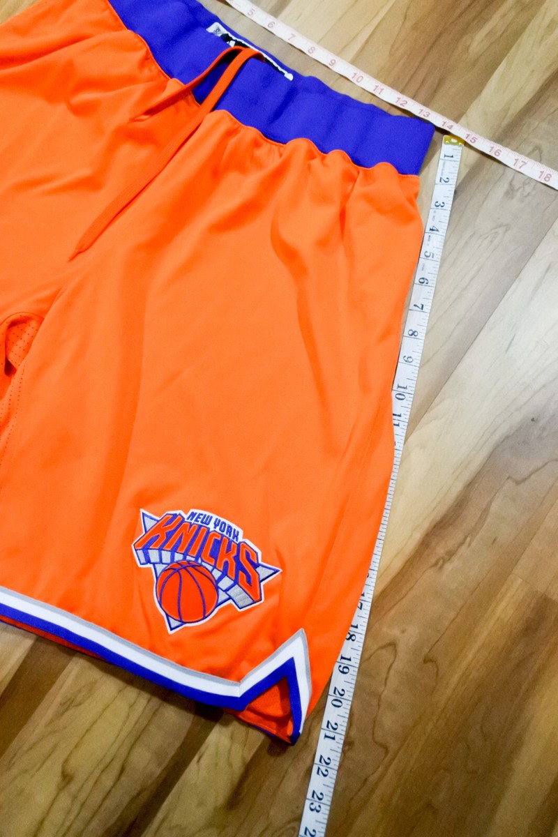 New York Knicks Adidas Shorts Pro Cut REV30 Orange Alt NBA Sewn