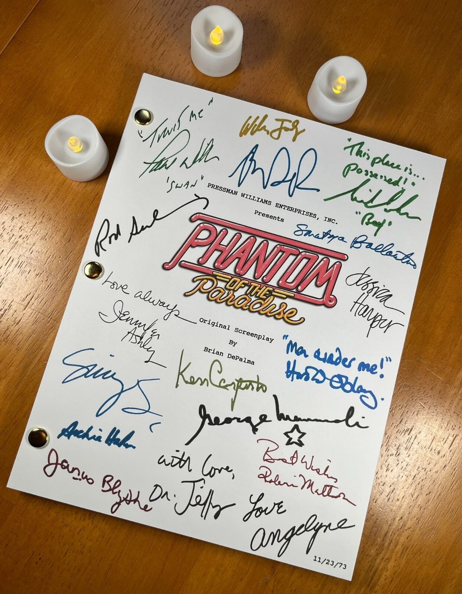 Phantom of the Paradise Script Signed- Autograph Reprints- Brian