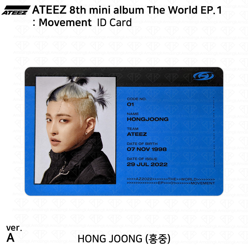 ATEEZ 8th Mini Album The World EP.1 : Movement Official ID card
