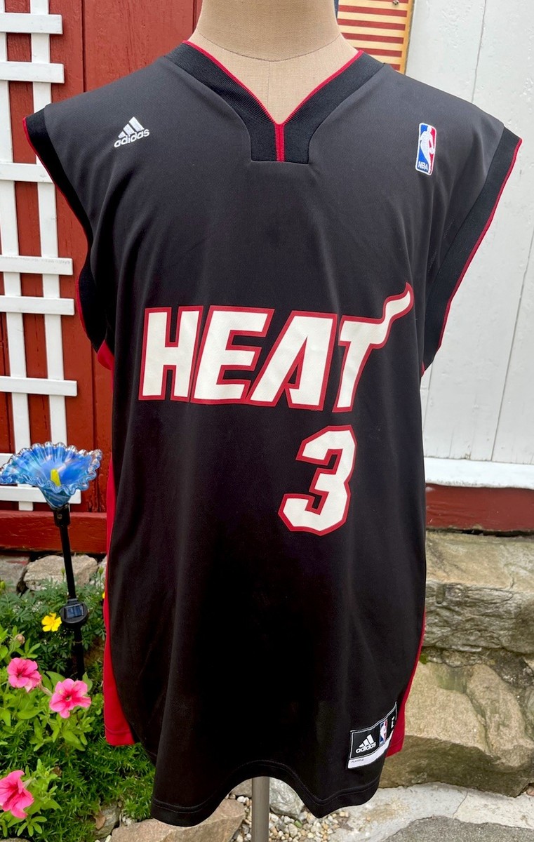Adidas Miami Heat Dwyane Wade #3 Jersey Black Alternate Men's L