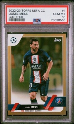 2022-23 Topps UEFA Club Competitions - Lionel Messi #1 Gold Foil