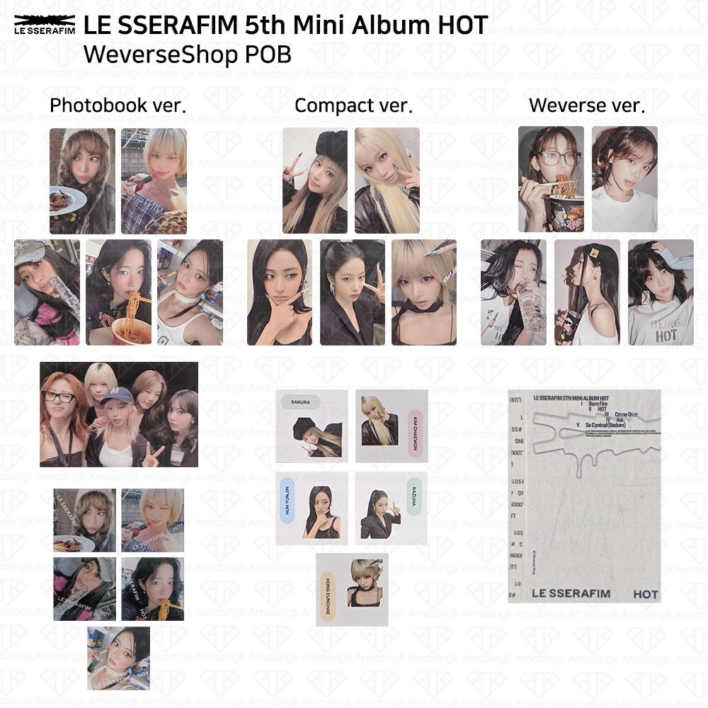 Le Sserafim 5th Mini Album HOT WeverseShop POB Photocard Acrylic