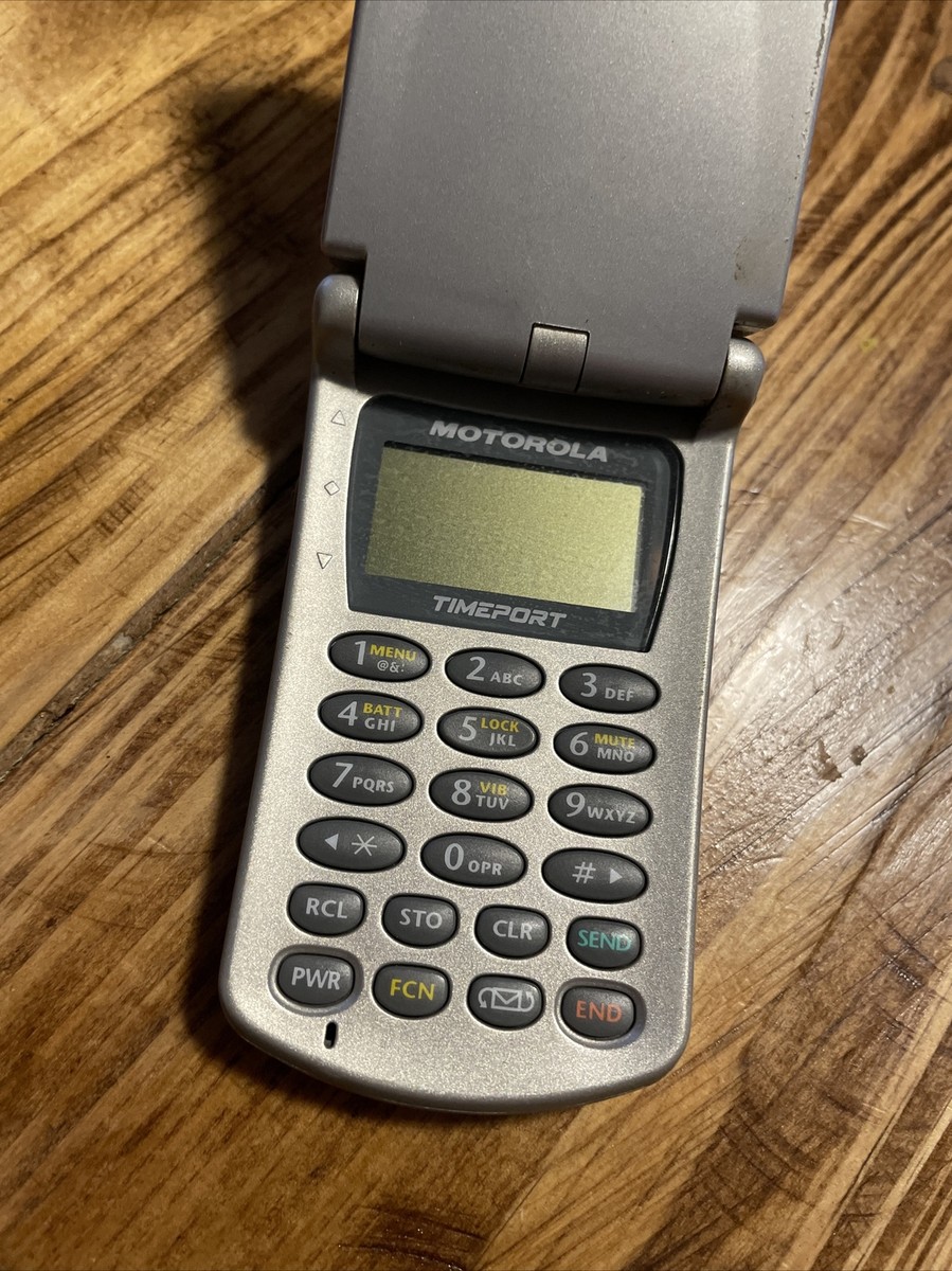 Vintage Motorola Timeport P8197 Silver Cell Phone Flip Phone, As