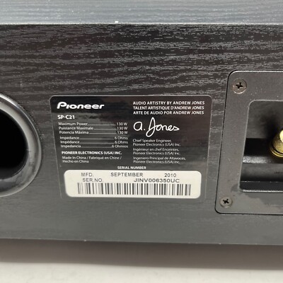 Pioneer SP-C21 Andrew Jones 130w 6ohms Center Channel Wired