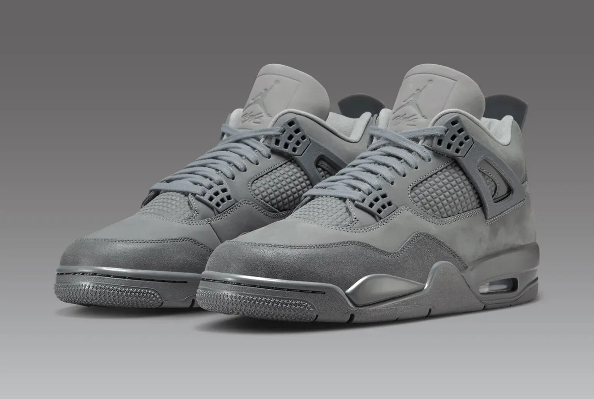 Nike Jordan 4 Retro SE Paris Olympic Wet Cement Grey Men GS Size