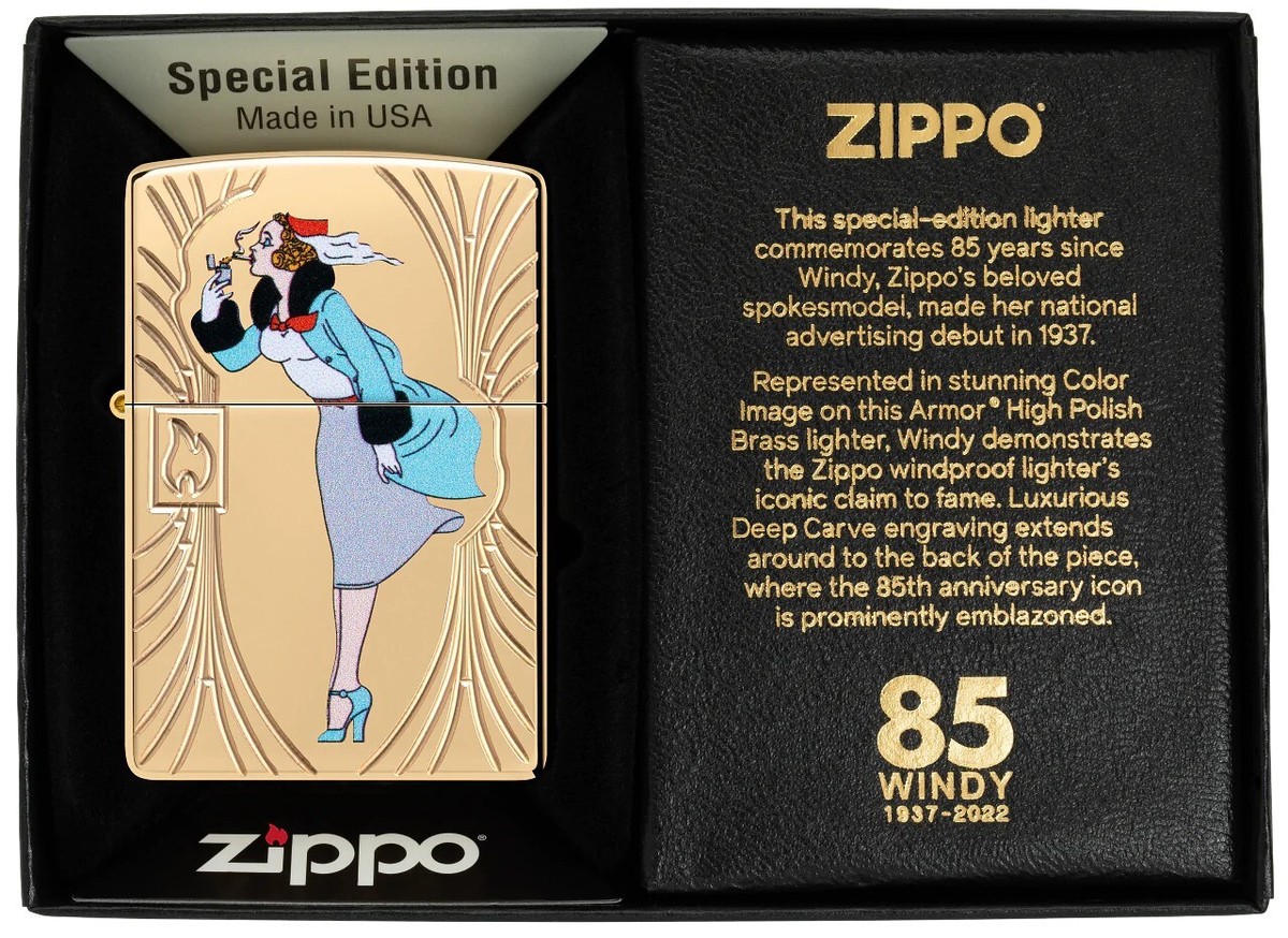 Zippo Windy Girl 85th Anniversary Collectible Armor Lighter