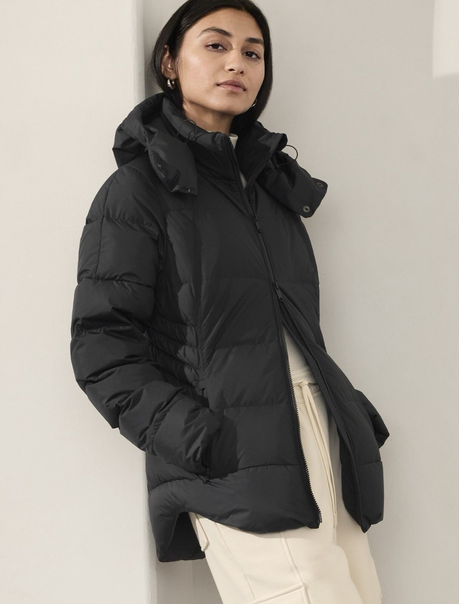 Athleta Downtown Puffer Jacket size S Small Black #659091 | eBay