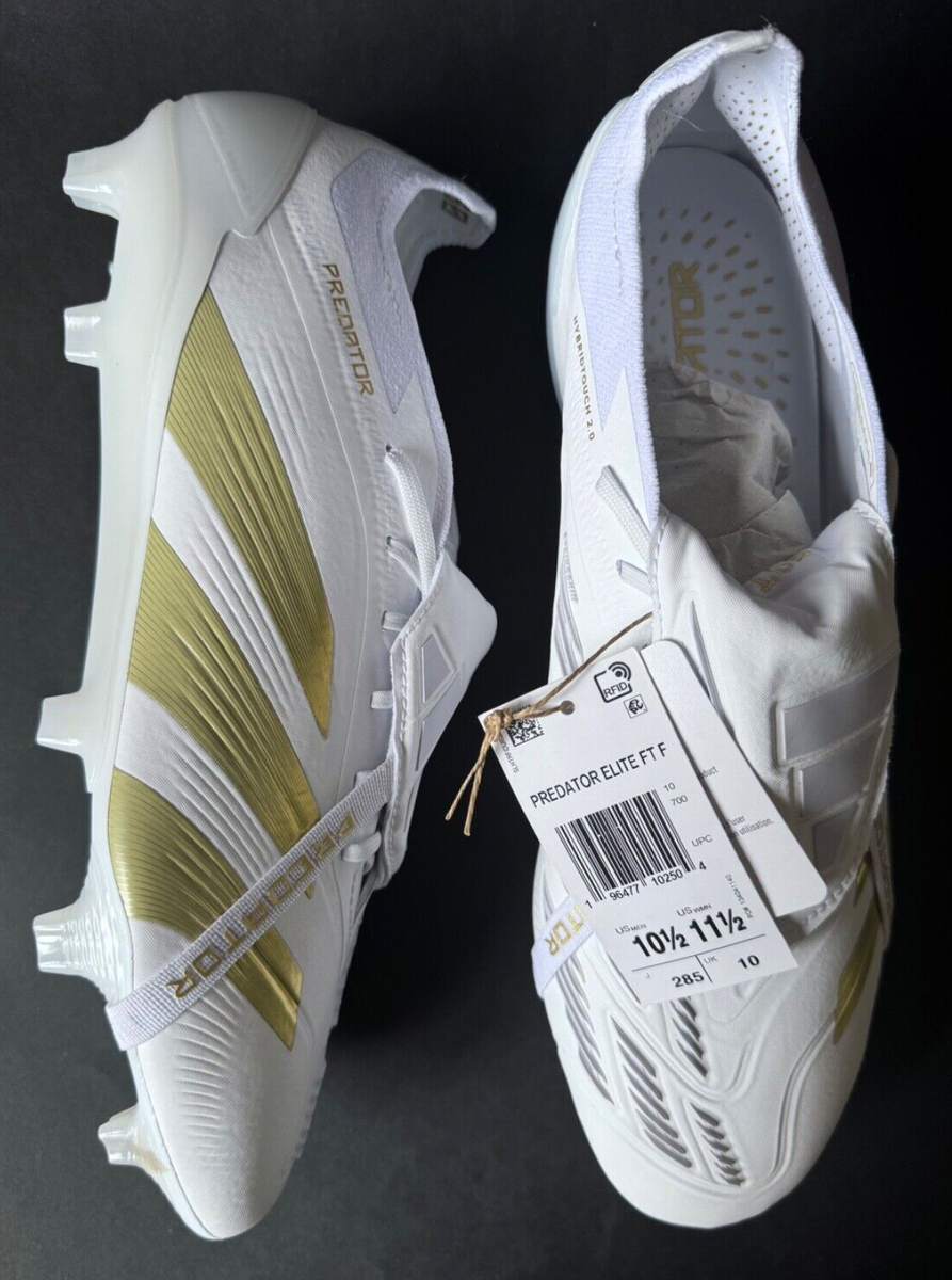 10.5 - adidas Predator 30 Elite Foldover Tongue FG White/Gold