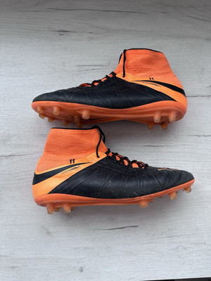 Nike Hypervenom Phantom II Leather FG Black Orange Football Soccer
