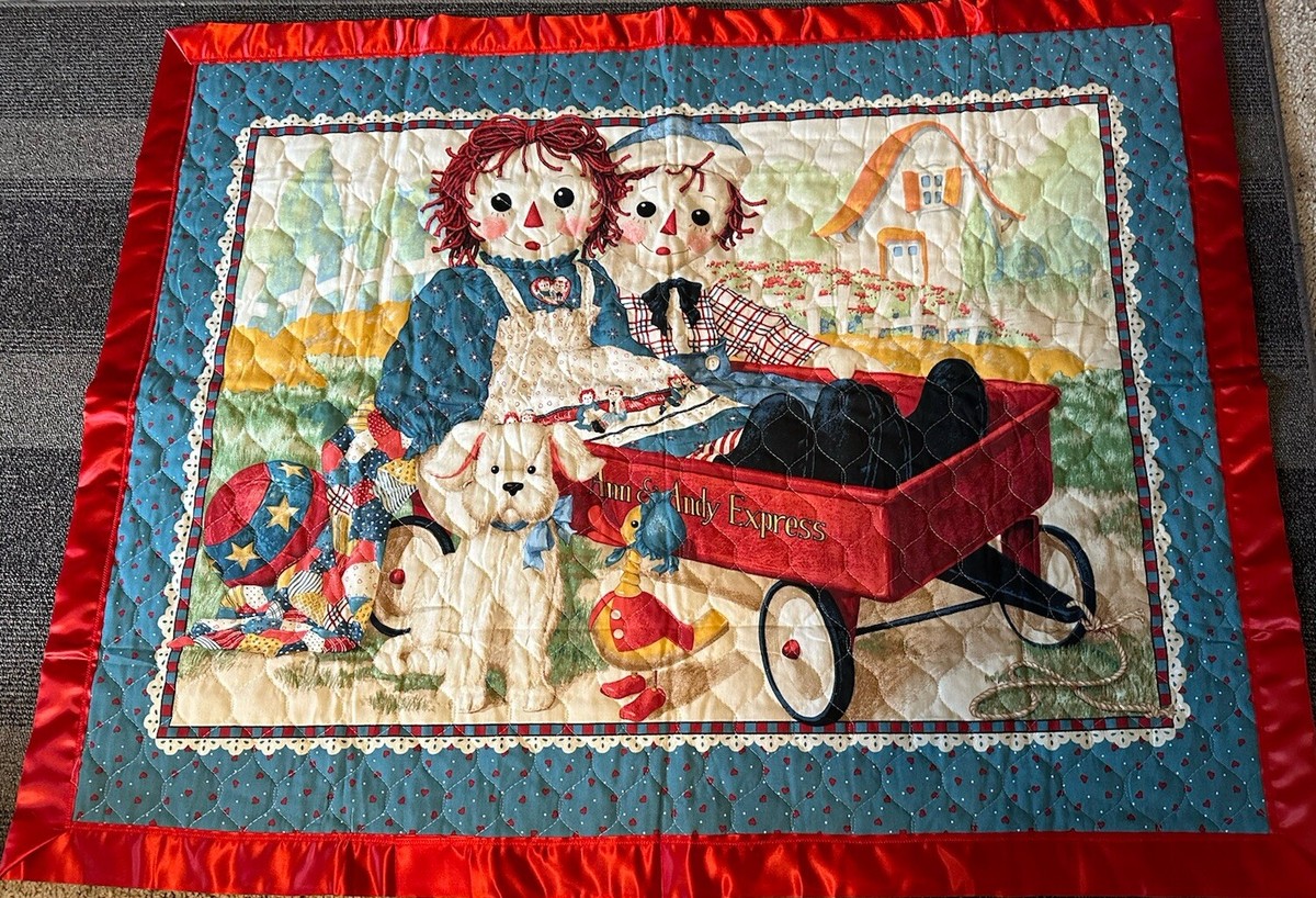 Raggedy Ann & Andy Baby Quilt Blanket Comforter Express Wagon Duck