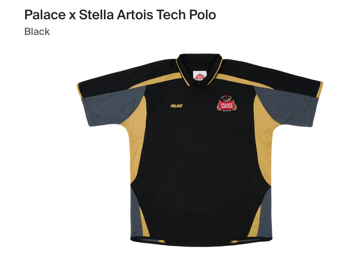 Palace X Stella Artois Tech Polo Black sz M Medium In Hand | eBay