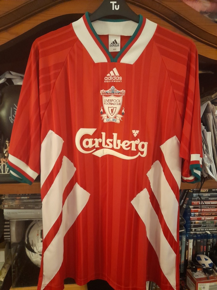 LIVERPOOL 1993/1995 HOME FOOTBALL SHIRT JERSEY ADIDAS SIZE L -XL