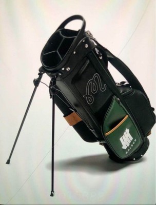 Malbon Golf × UNDEFEATED Golf Caddy Bag Green Black 2 hood covers