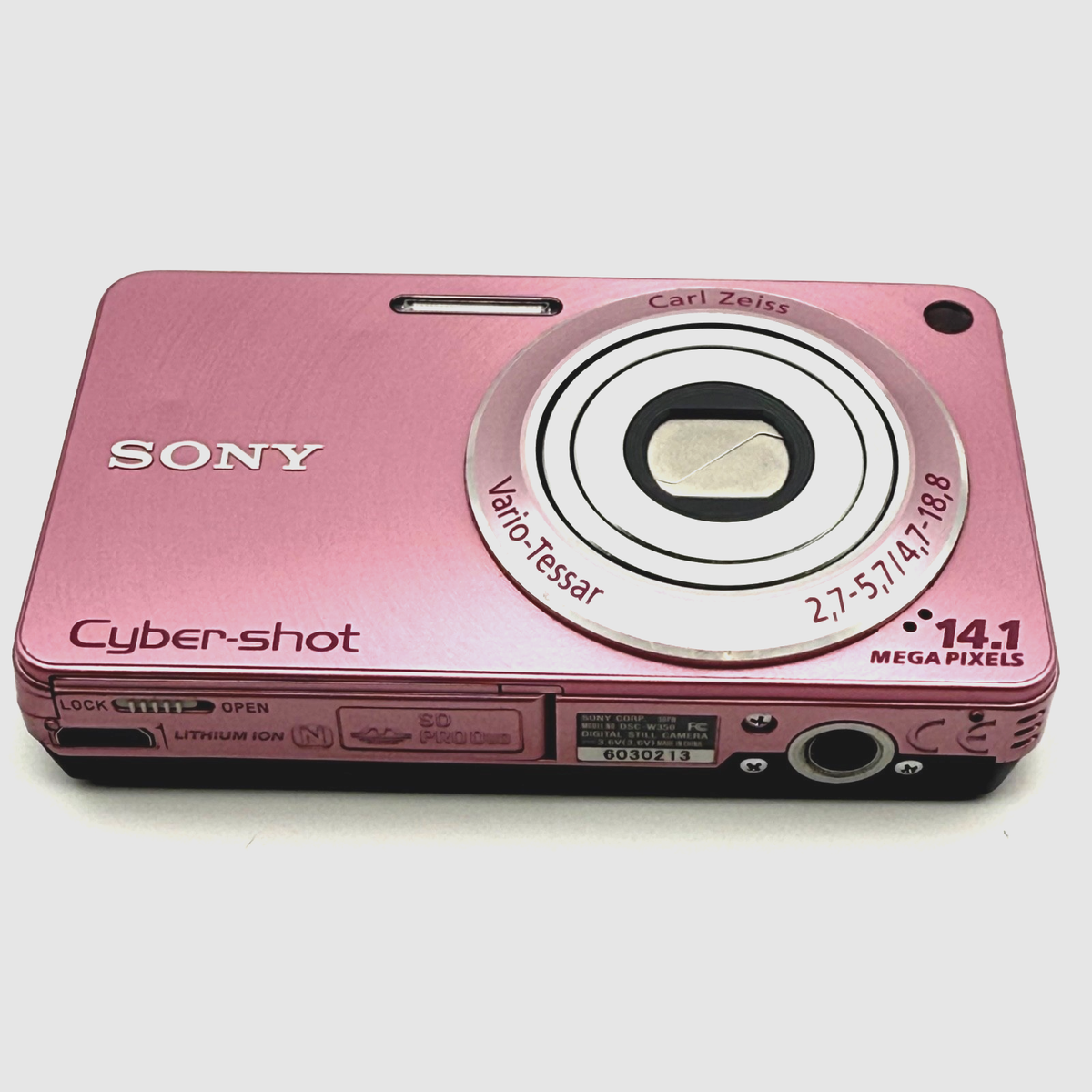 Sony Cyber-Shot DSC-W350 Pink Compact Digital Camera Used Sharp
