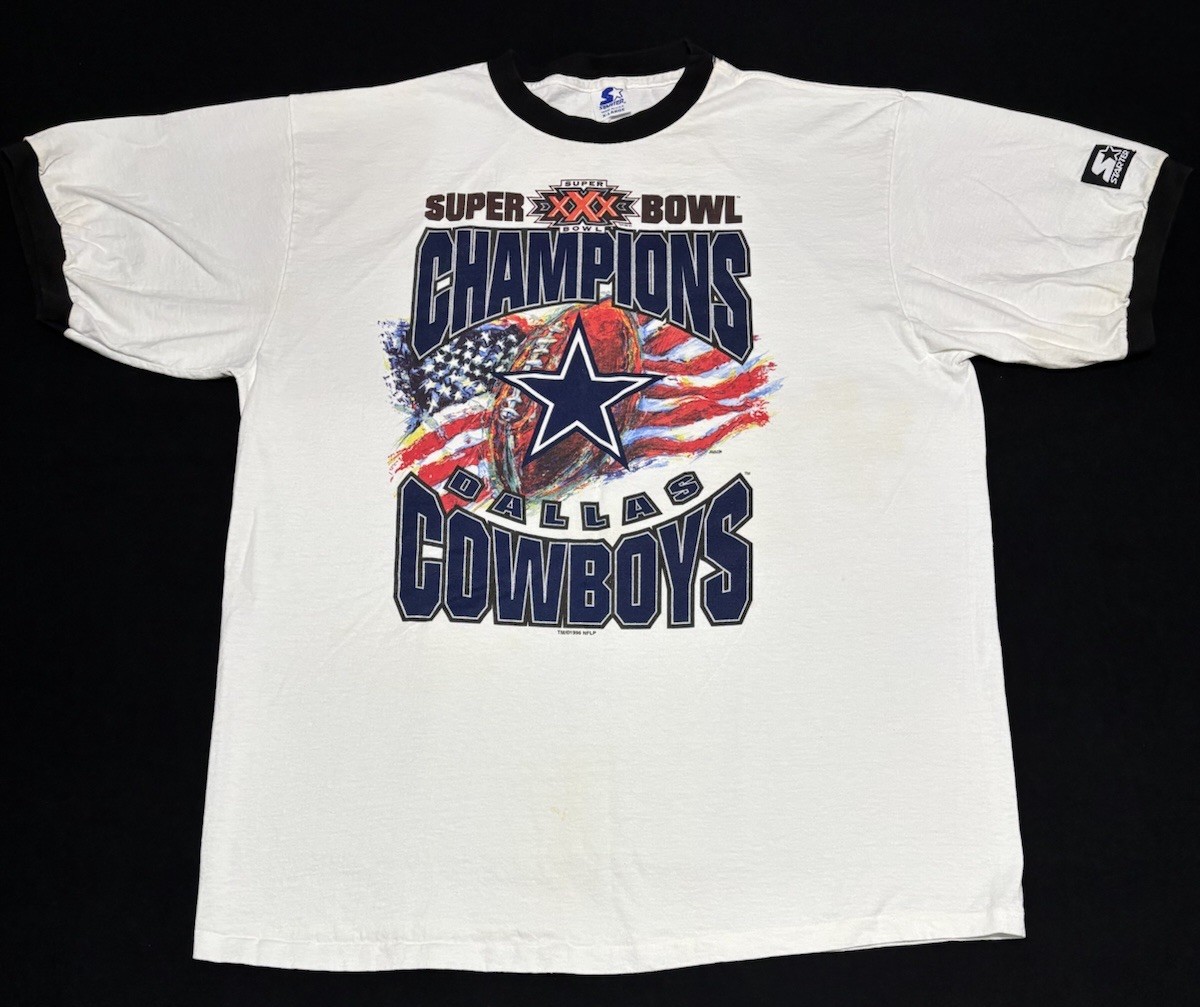 VTG Starter Dallas Cowboys Super Bowl XXX Champions 1996 Ringer T