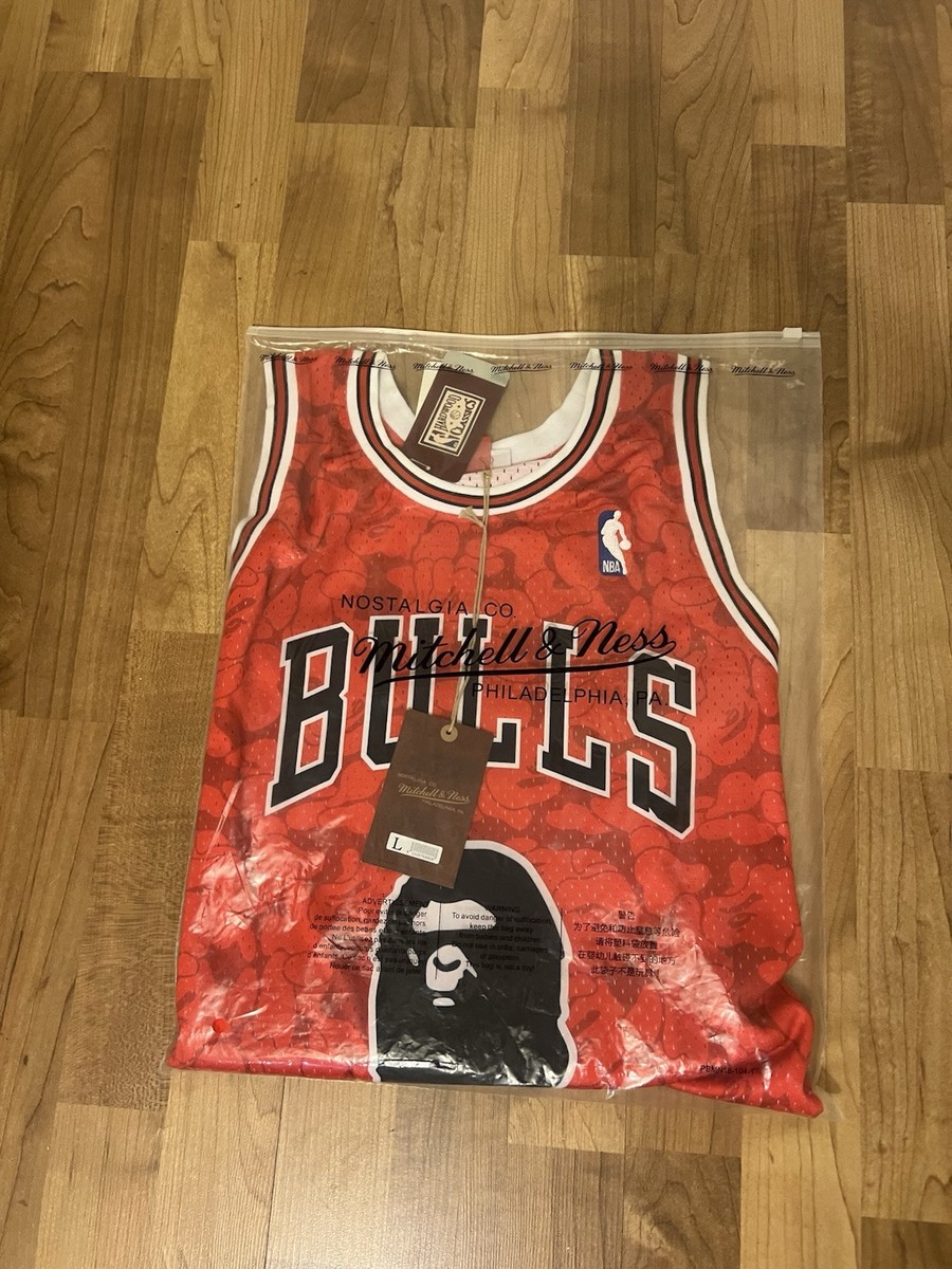 AUTHENTIC* BAPE x Mitchell & Ness Chicago Bulls 93 Jersey - Red | eBay