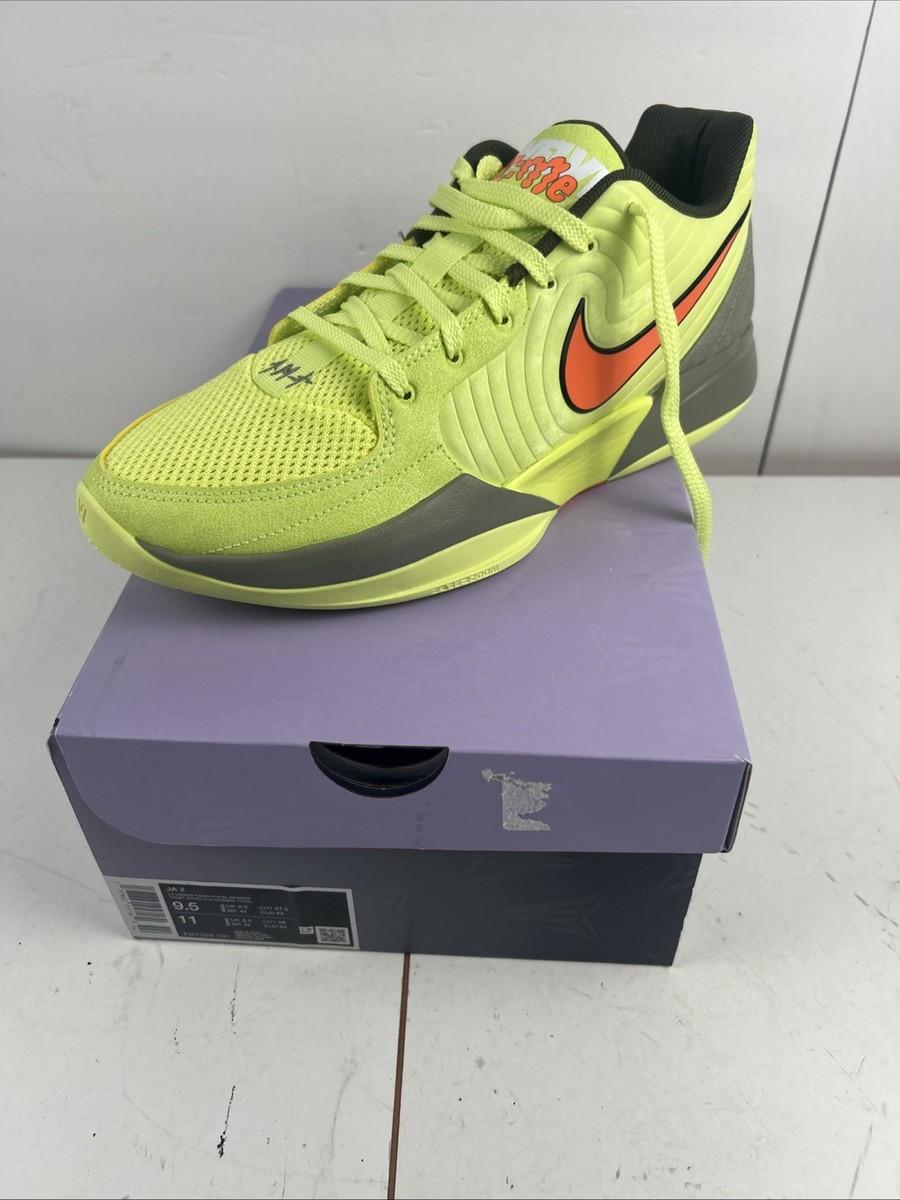 Nike Ja 2 Twelve Time Mens Size 9.5 Light Lemon Twist Total Orange