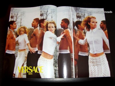 VERSACE 4-Page Magazine PRINT AD Fall 1999 GISELE BUNDCHEN Amber