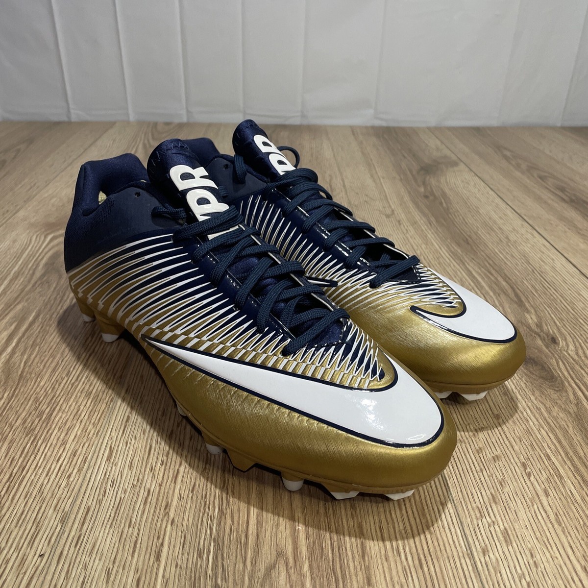 NIKE VAPOR SPEED II LOW FOOTBALL CLEATS BLUE GOLD Sz 14.5 846805