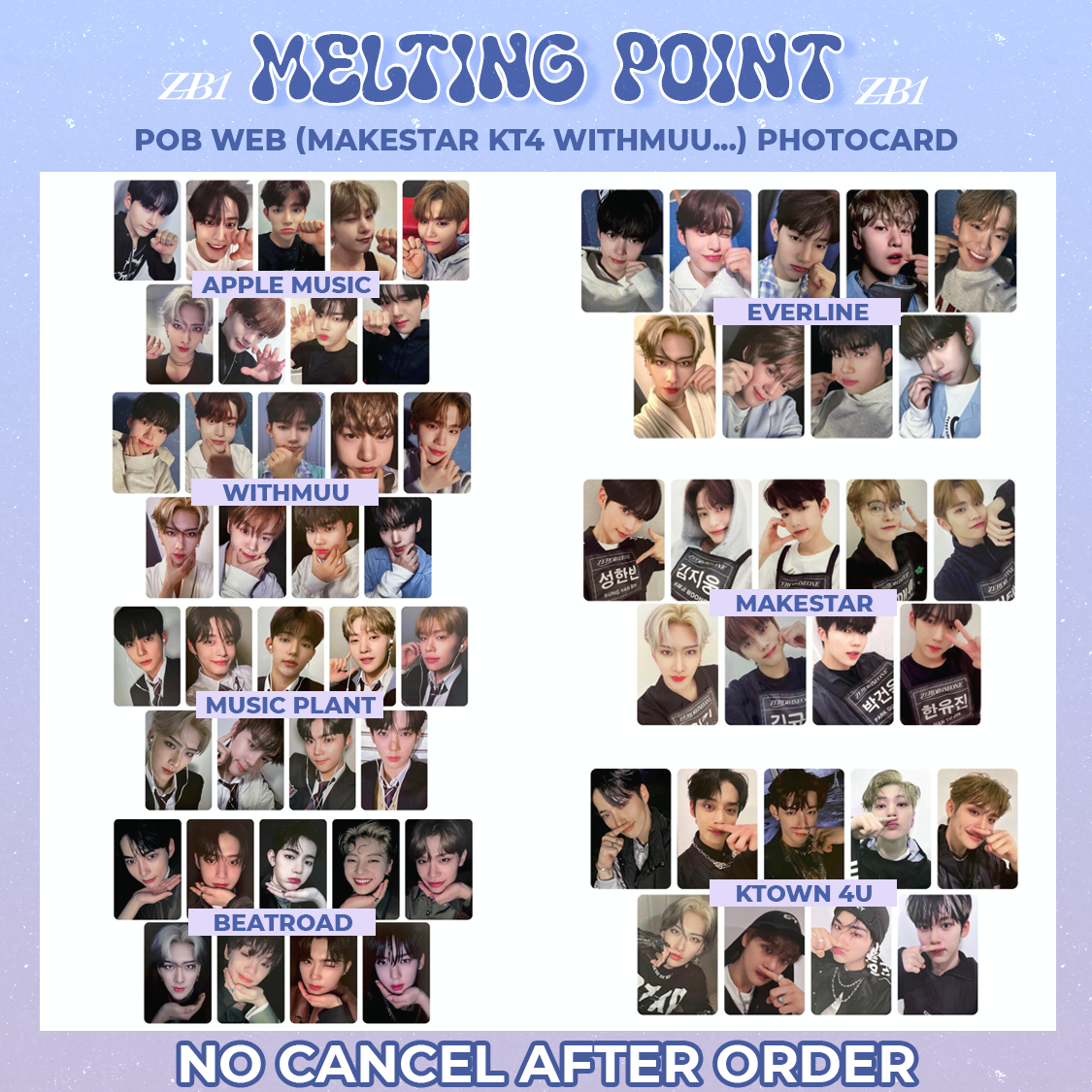 ZB1 ZEROBASEONE x Melting Point MAKESTAR KT4 WITHMUU ALL POB
