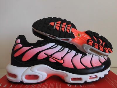 Nike Air Max Plus Black-Hot Punch-White Womens Sz 12- Mens Sz 10.5