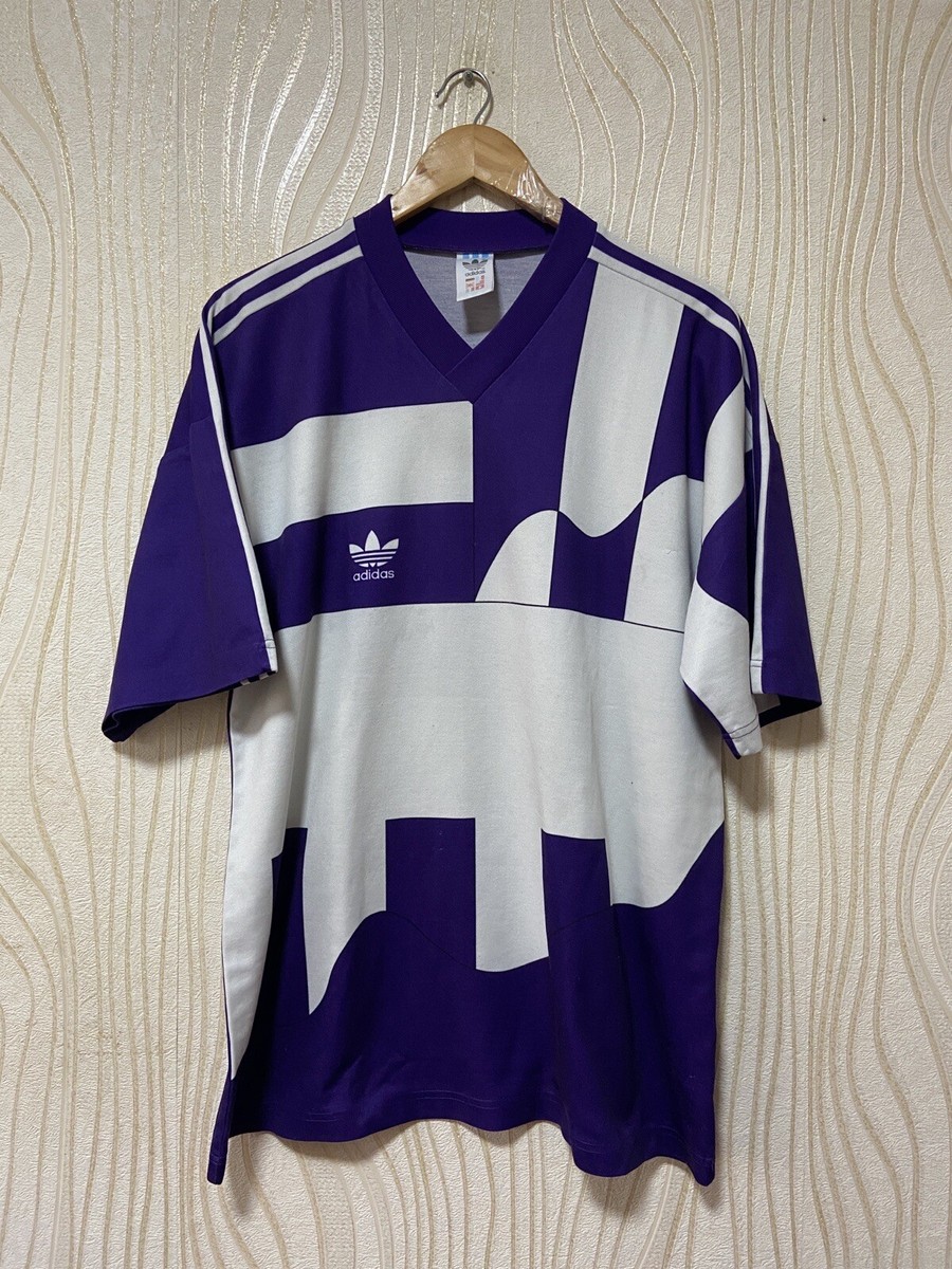ADIDAS 90s FOOTBALL SHIRT SOCCER JERSEY sz L MEN PURPLE | eBay