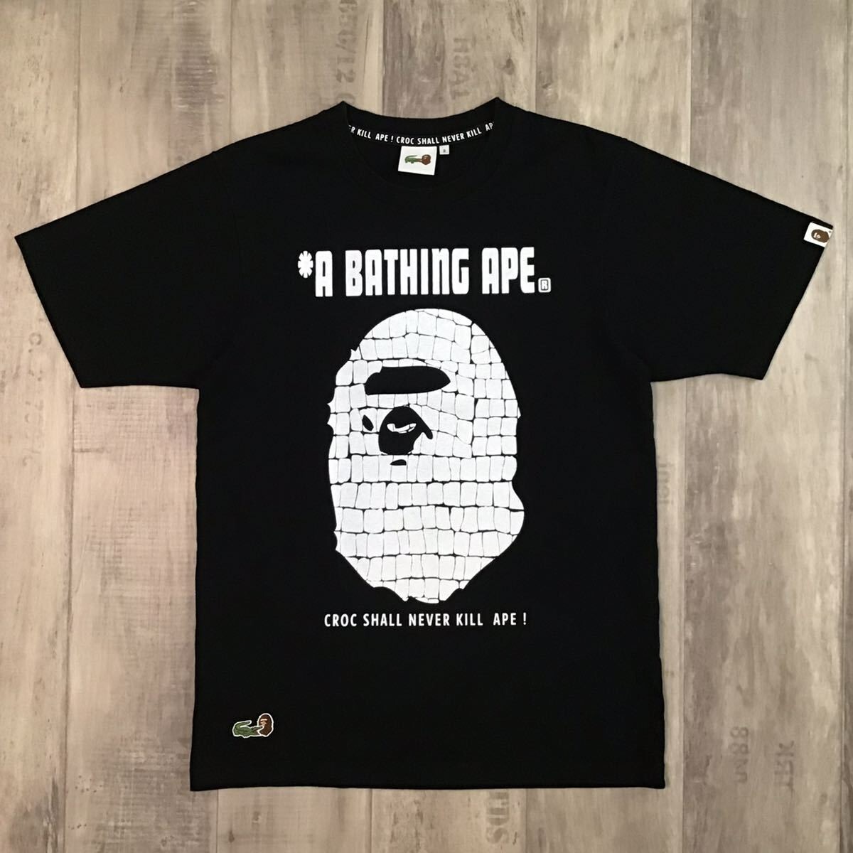 BAPE × LACOSTE L!VE CROCODILE APE HEAD T-shirt Black A Bathing Ape