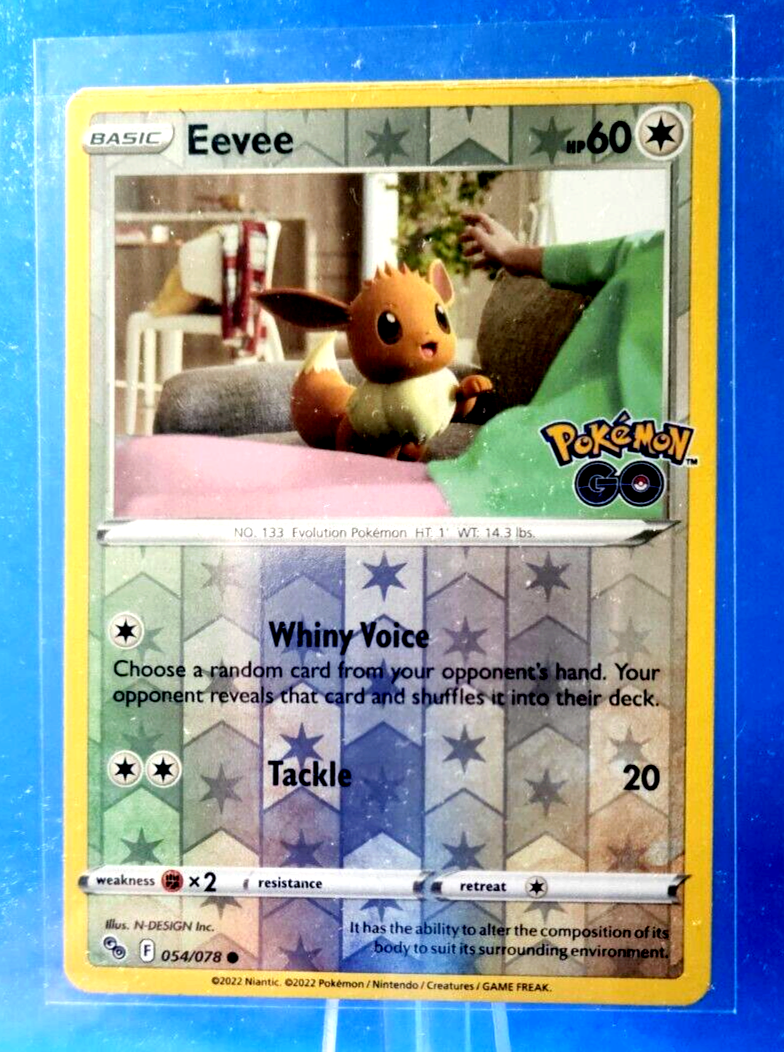 Eevee HP60 2022 Collectible Reverse Holo Pokemon Go Trading Card