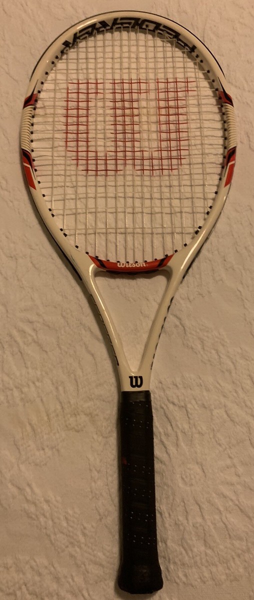 Wilson Federer 100 Tennis Racquet racket - White Red - 4 1/2 Grip