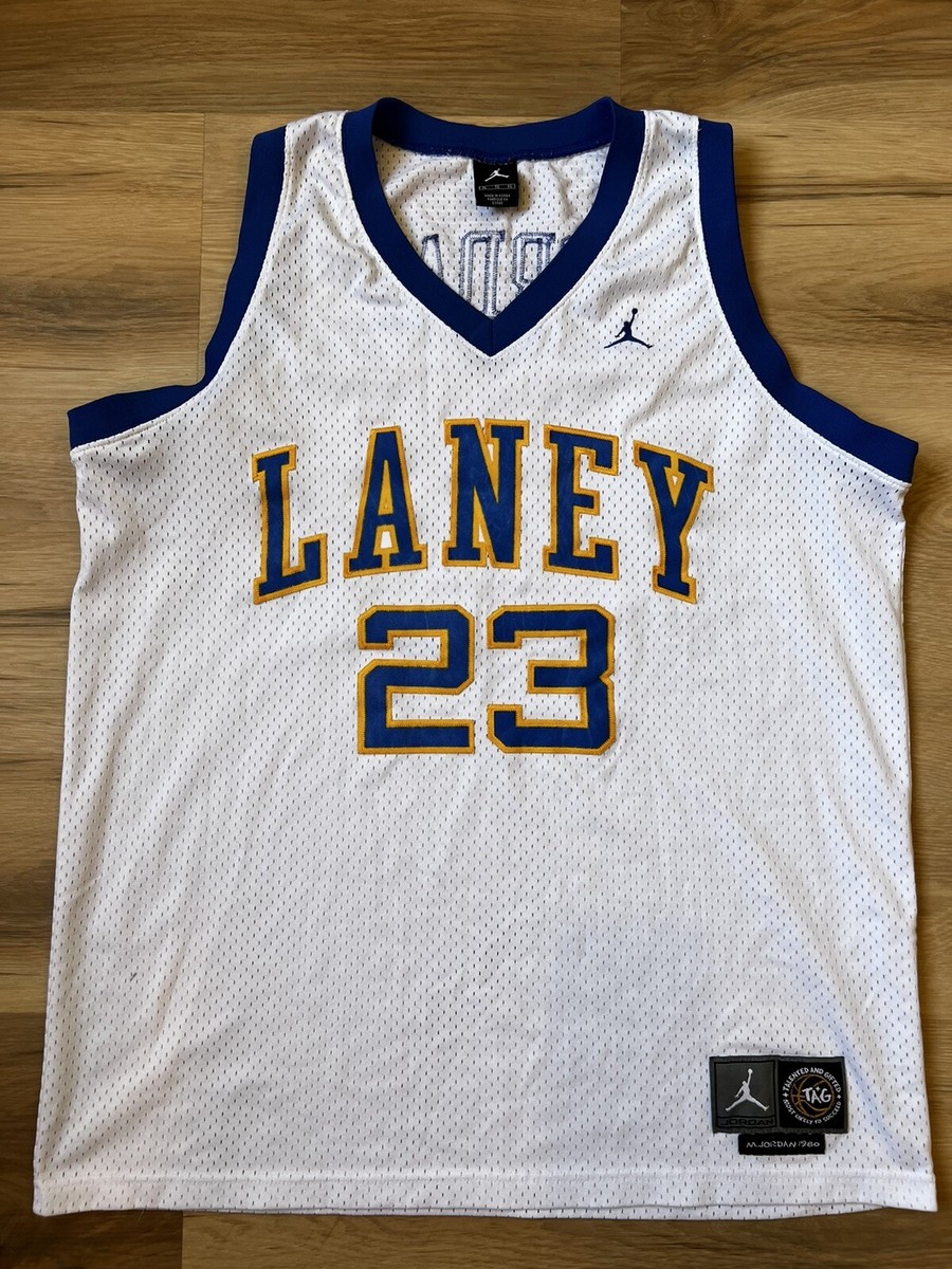 Vintage Jordan Laney High School Michael Jordan White Blue #23