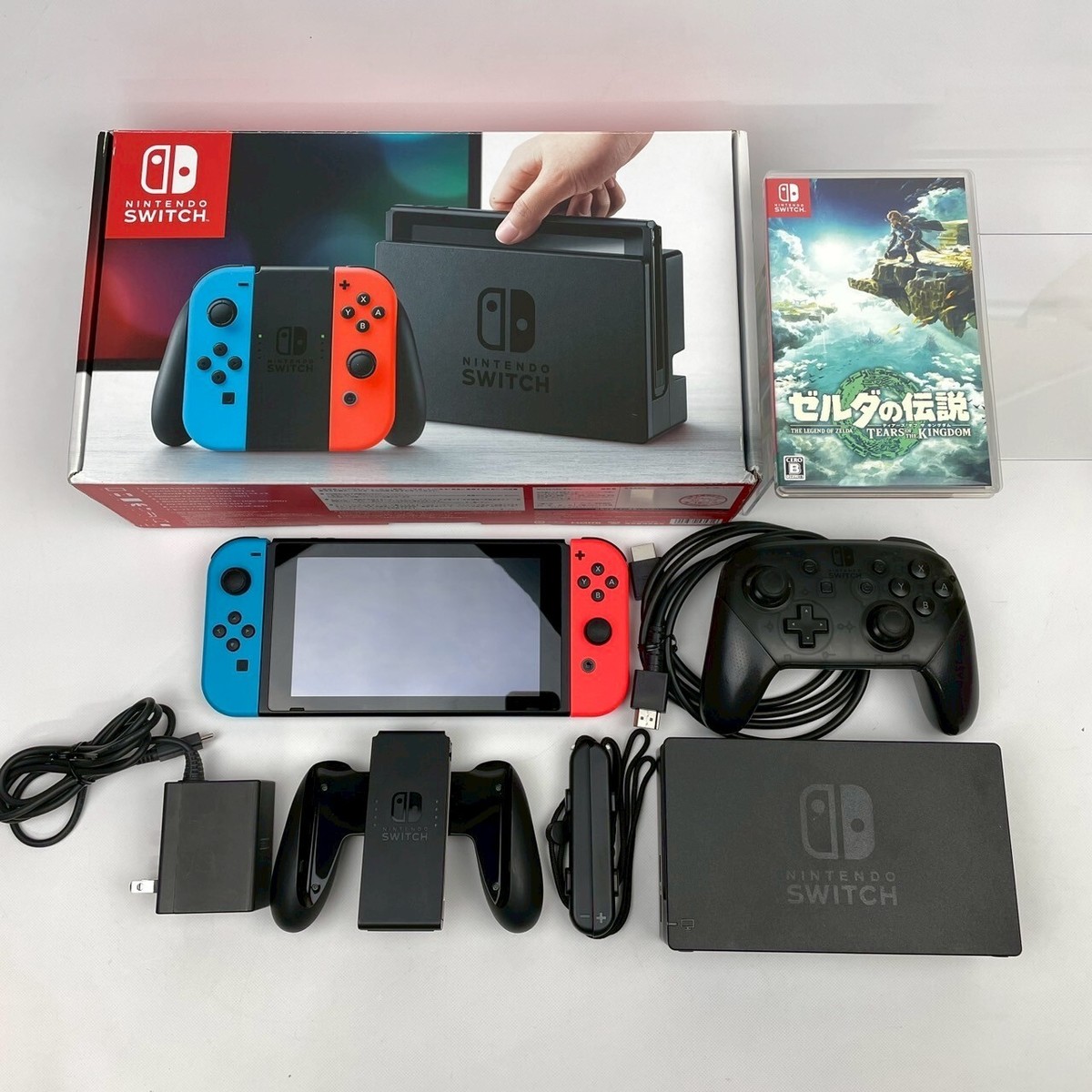 Nintendo Switch HAC-001 Console Joy-Con All Accessories Selectable