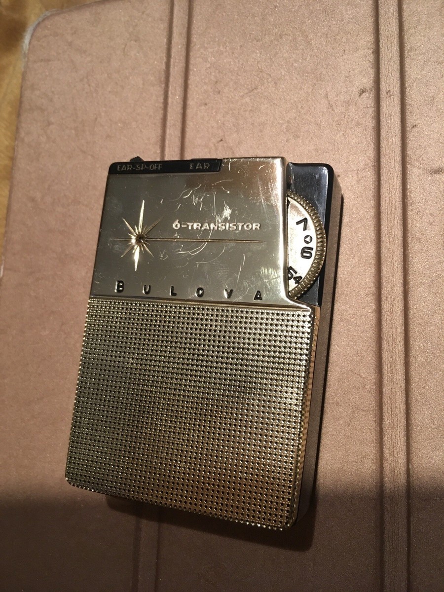 Bulova Vintage Gold Color 6 Transistor A M Pocket Radio AS IS | eBay
