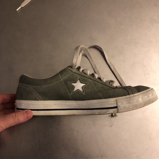 VTG 90s Converse One Star Green Shoes Size 8.5 Made In China