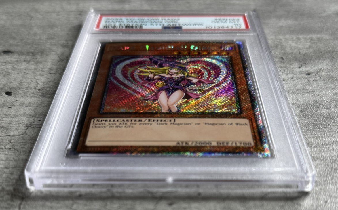 Yugioh Card 1st Ed Dark Magician Girl PSA 10 Gem, 5th Artwork RA03