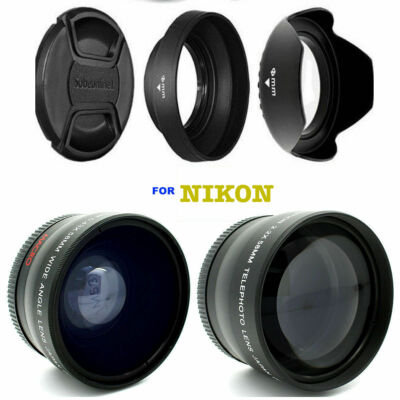 Nikon D3100 DSLR CAMERA FULL 52MM HD ACCESSORY KIT LENSES FLASH