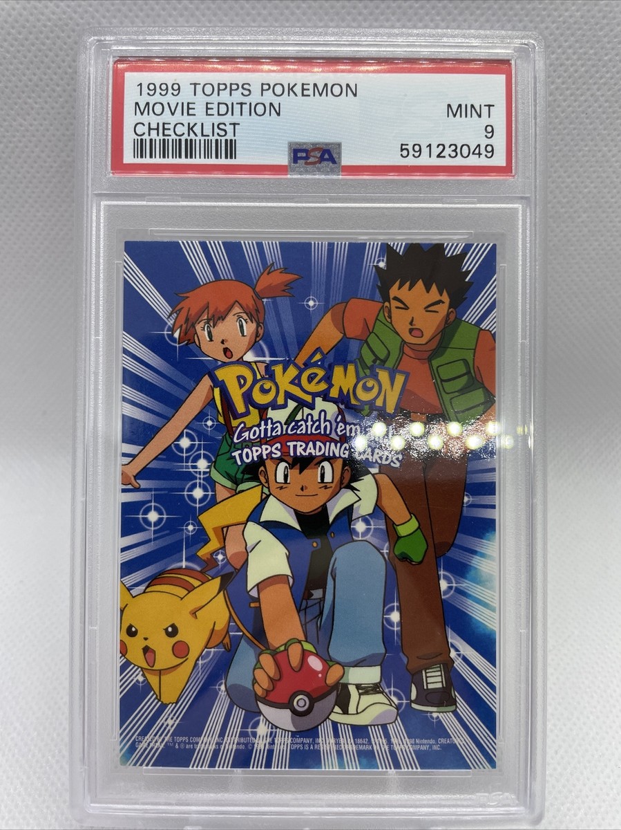 1999 Topps Pokemon Movie Edition Checklist PSA 9 MINT BLUE LOGO | eBay