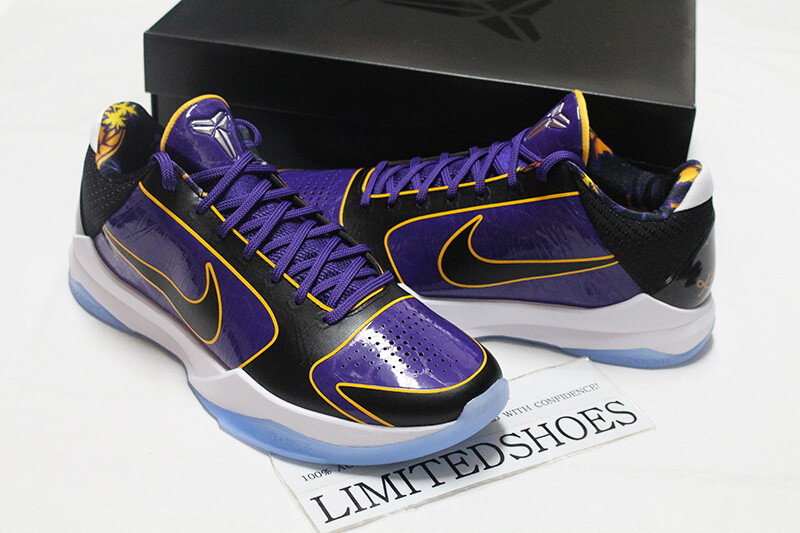 NIKE KOBE 5 V PROTRO 5x CHAMP LAKERS COURT PURPLE BLACK GOLD