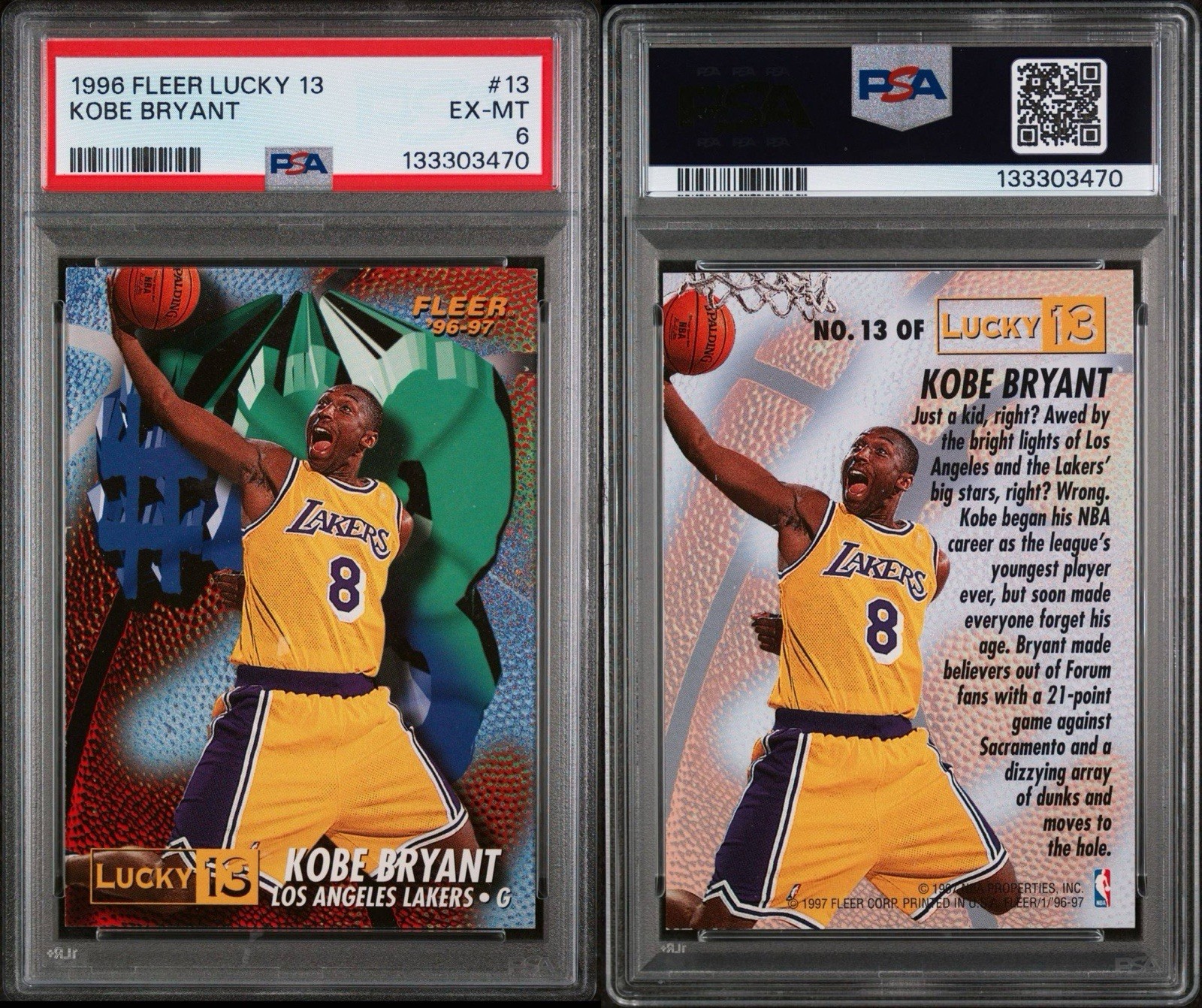 Kobe Bryant 1996 Fleer #13 Lucky 13 Price Guide - Sports Card Investor