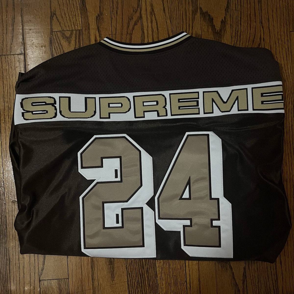 In-Hand Supreme Jacquard Rib Football Jersey Brown Size: Large | eBay