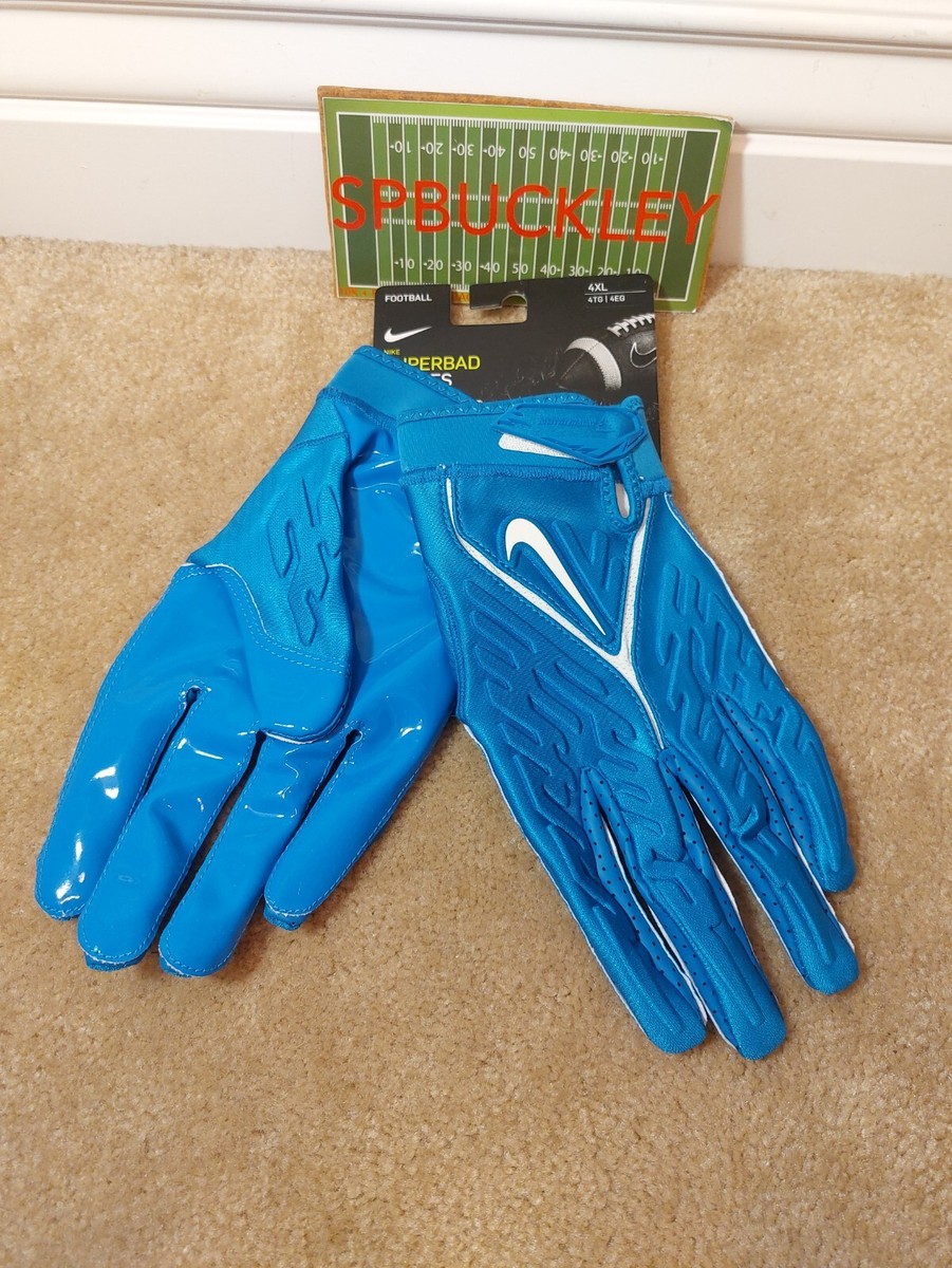 NIKE SUPERBAD 6.0 ADULT PADDED FOOTBALL GLOVES, NFL TEAM ISSUED
