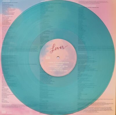 Taylor Swift - Lover 2 LP Blue and Pink Colored Vinyl Record
