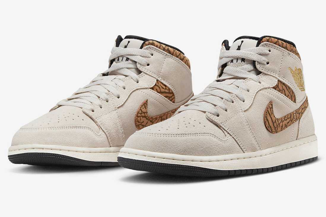 DZ4129-102 Nike Air Jordan 1 Mid SE Brown Elephant (Men's) | eBay