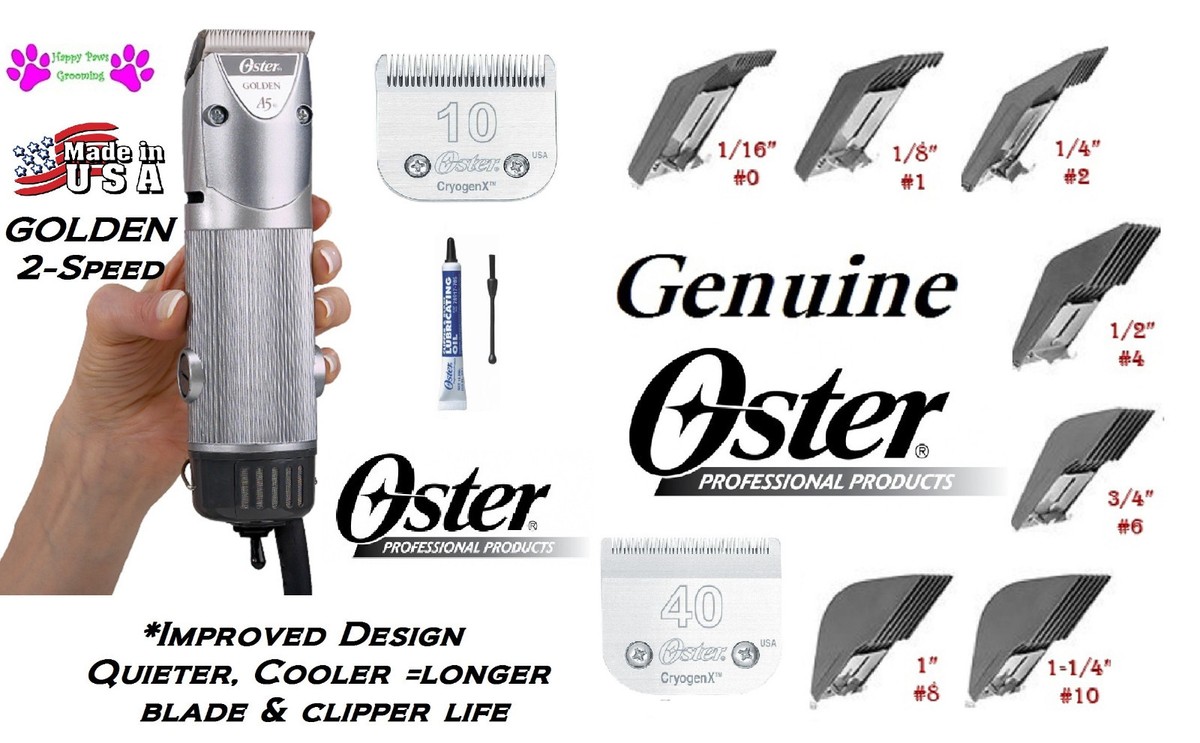Oster GOLDEN A5 HEAVY DUTY 2 Speed CLIPPER&10,40 blade&7 Guide